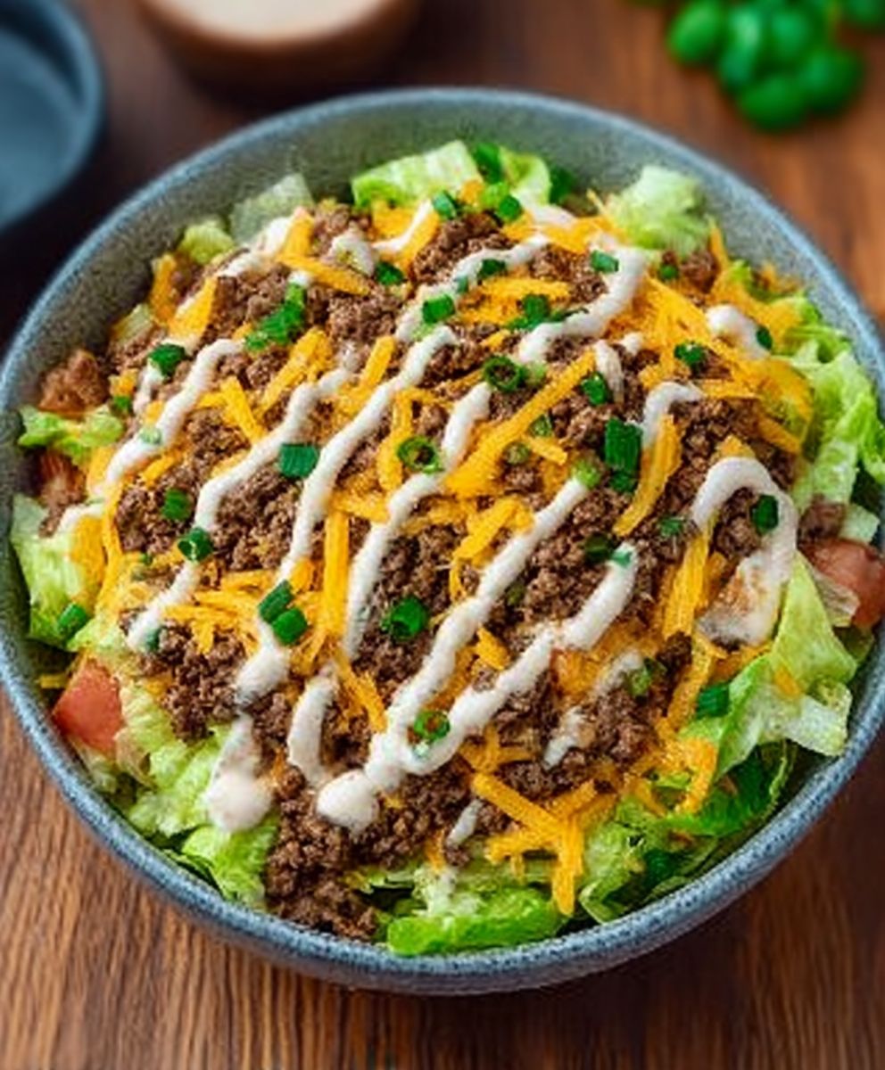 Einfaches Big-Mac-Salat-Rezept (Die ultimative Keto-Burger-Bowl) image 2