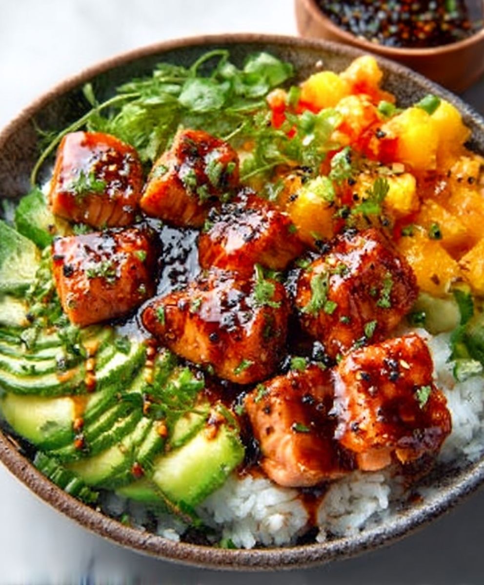 Asiatische Teriyaki-Lachs-Sushi-Schüssel image 2