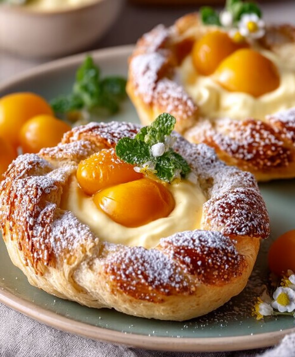 Osternester gefüllt mit Hüttenkäse und Aprikosen – ein einfaches Osterrezept image 2