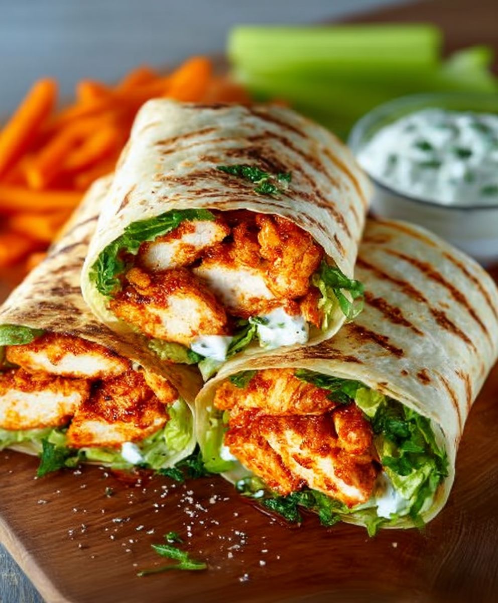 Würzige Buffalo Chicken Wraps für zwei Personen image 2