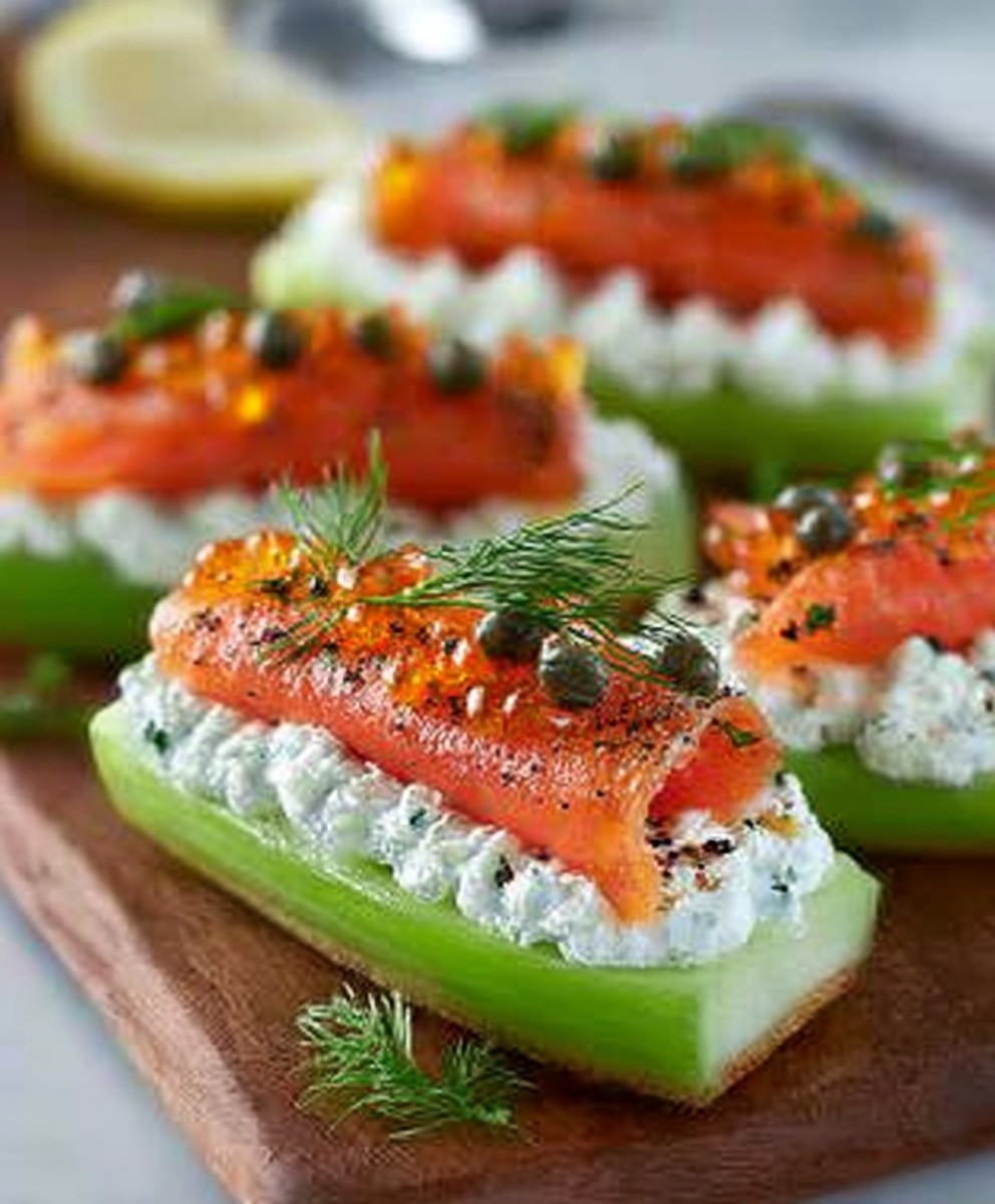 Celery Lox Boats with Whipped Cream Cheese image 2