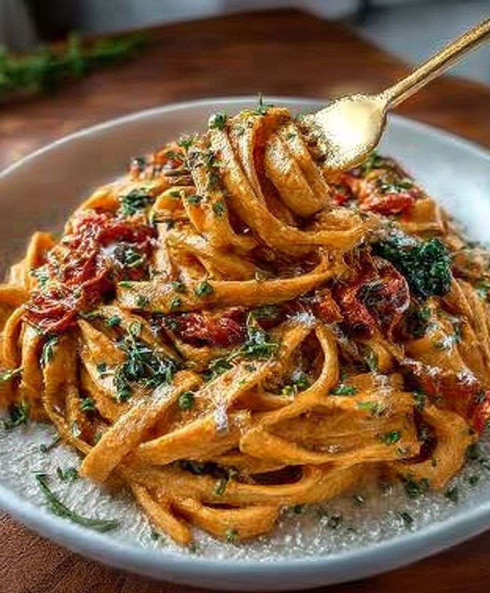 Creamy Sun-Dried Tomato Vegan Pasta 🌱🍝 image 2