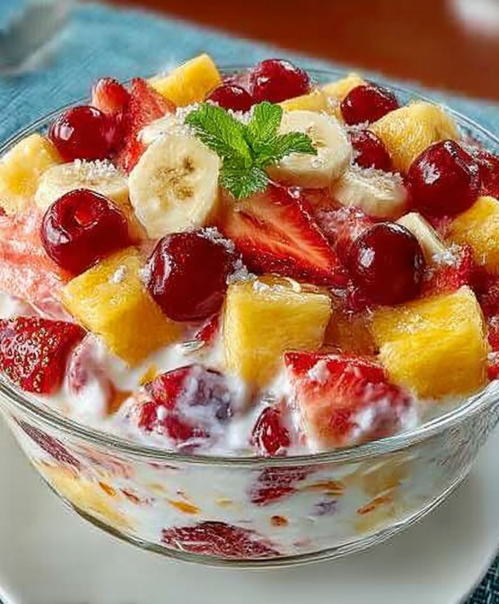 Einfacher, cremiger Fruchtsalat (ohne Backen!) image 2