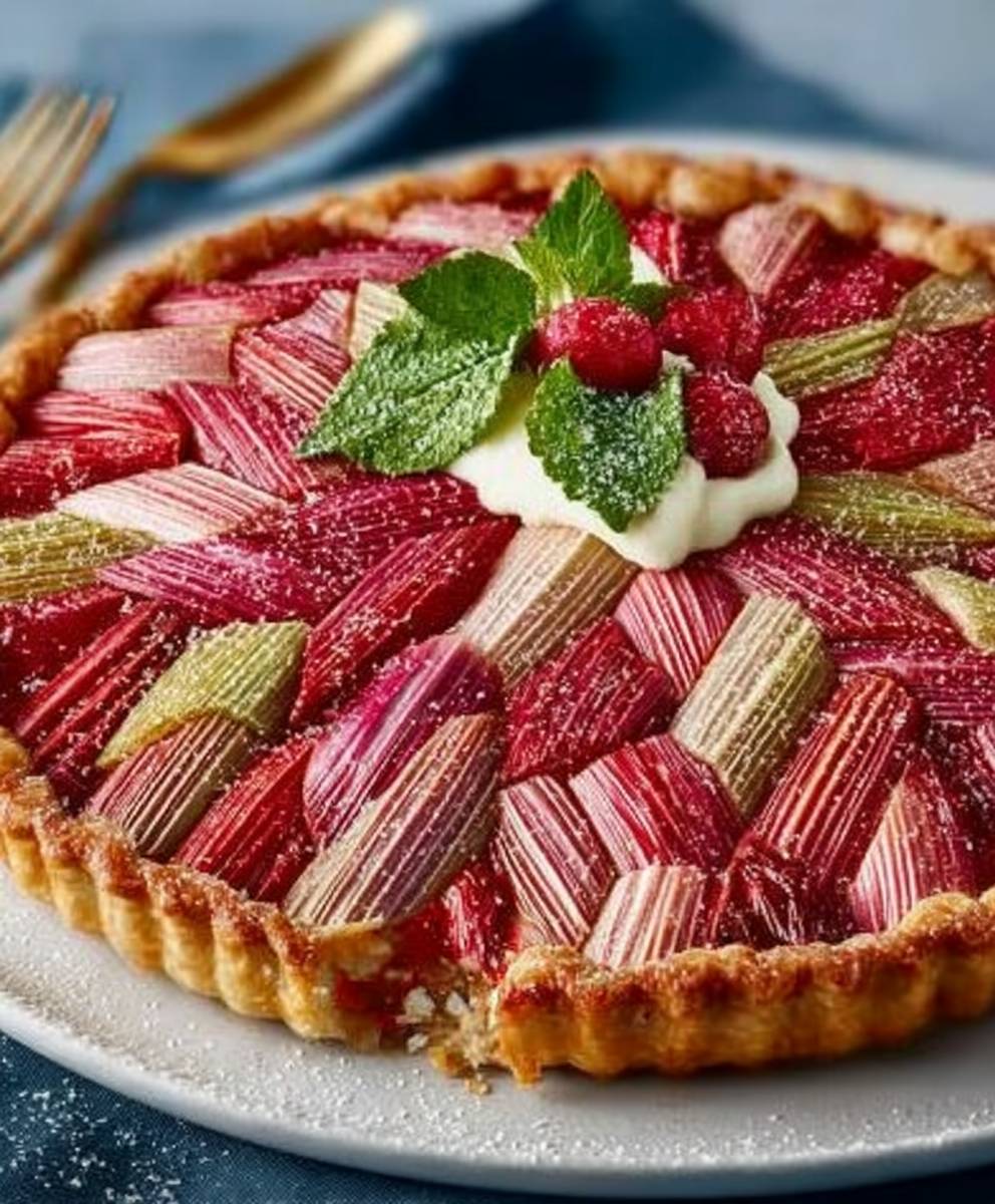 Rhabarber-Tarte mit Mandelcreme - Rhabarber-Frangipane-Tarte image 2