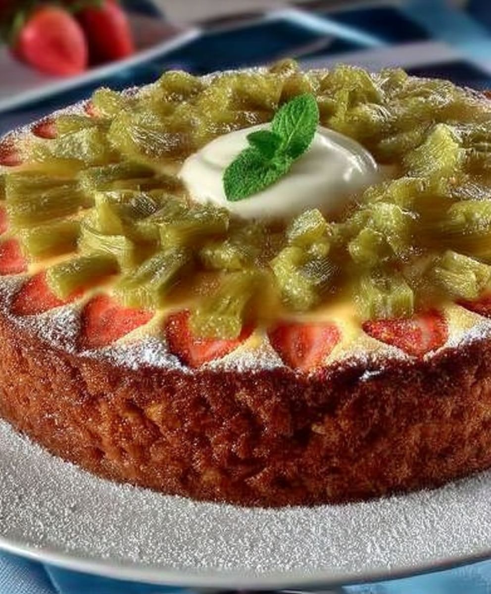 Schmandkuchen mit Rhabarber – süß & würzig image 2